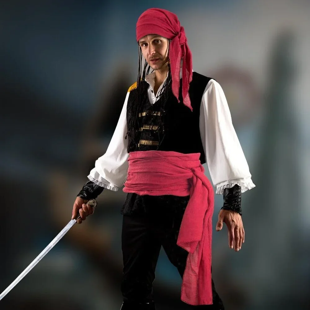 Pirate Costume Set Polyester Accessories for Men Women Kids Halloween Cosplay